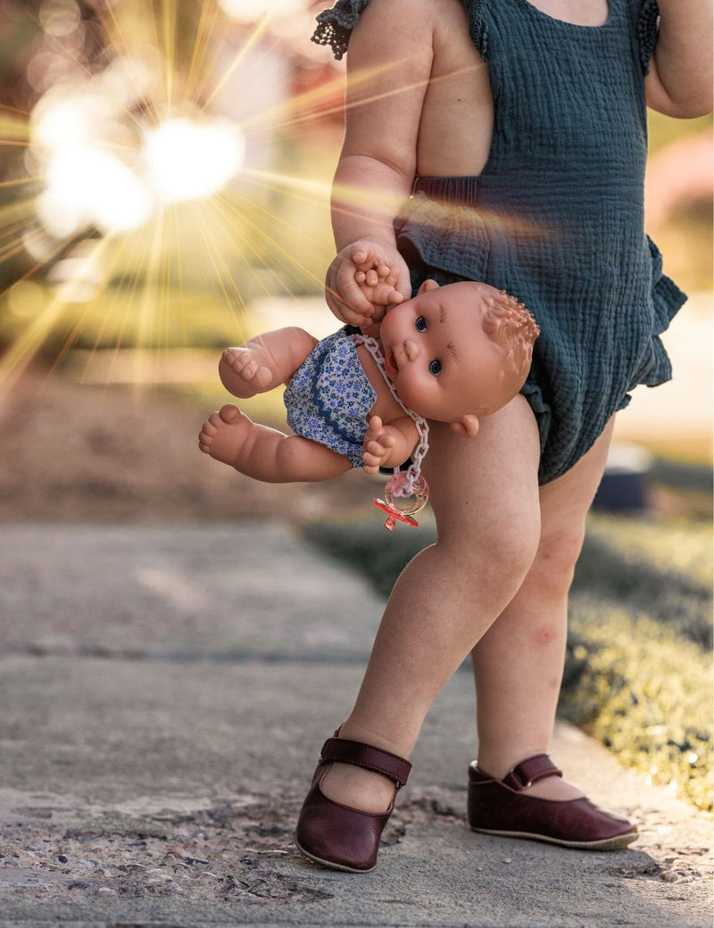 Petit Nord Ballerina Shoe with Velcro Indoor Shoes Plum 075