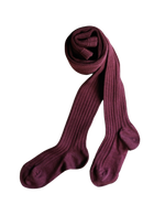 Basic Rib Tights - Dark plum