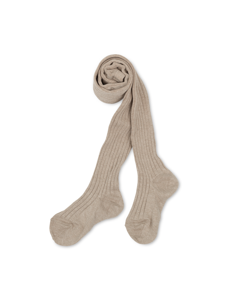 Petit Nord Basic Rib Tights Socks Nougat 316