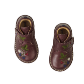 Blackberries Scallop Velcro Boot - Plum