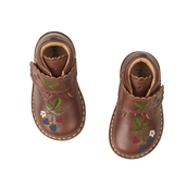 Blackberries Scallop Velcro Boot - Hazelnut