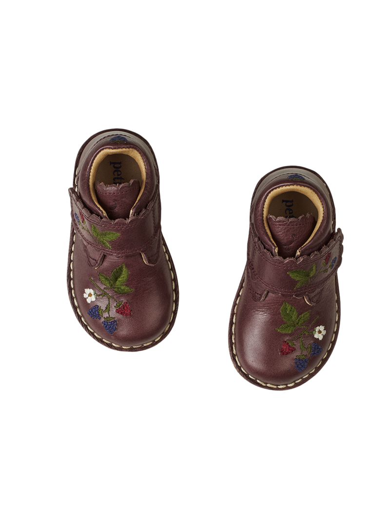 Petit Nord Blackberries Scallop Velcro Boot Low Boot Shoes Plum 075