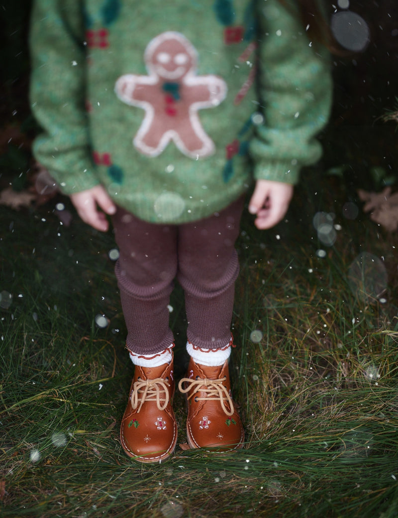 Petit Nord Christmas Scallop Boot Low Boot Shoes Cognac 002