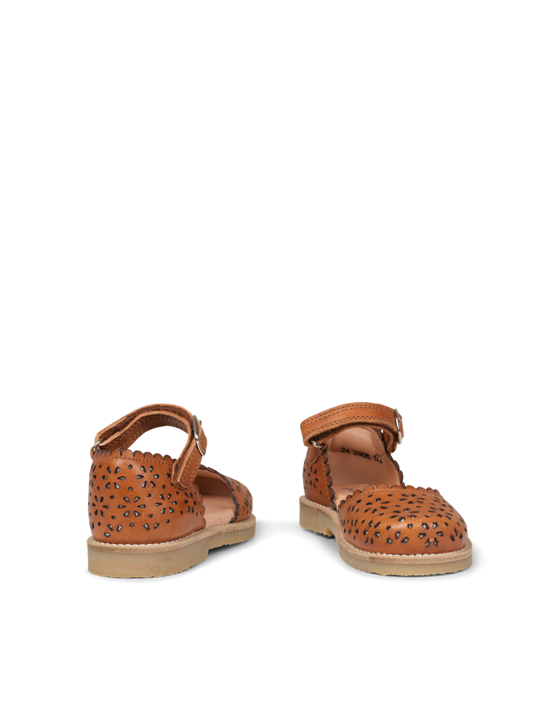 Petit Nord Ladida Flower Sandals Cognac 002