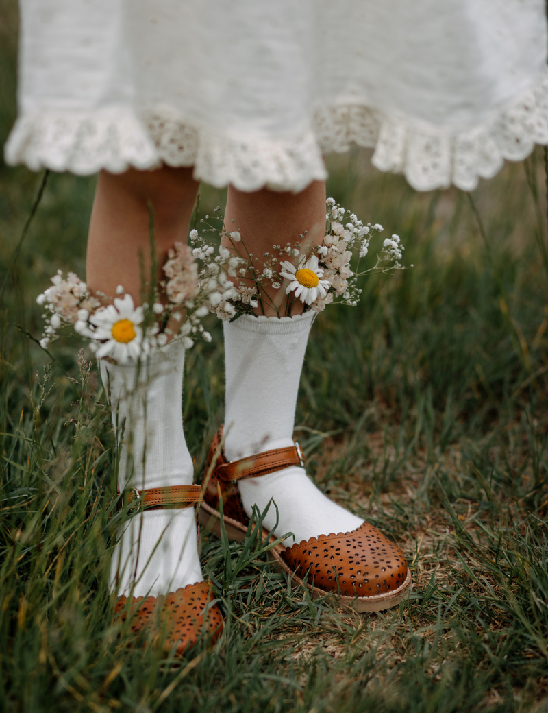 Petit Nord Ladida Flower Sandals Cognac 002