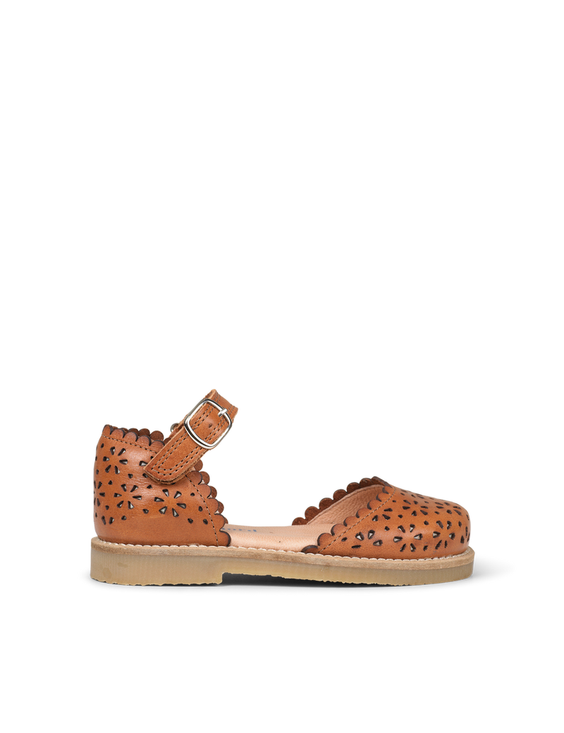 Petit Nord Ladida Flower Sandals Cognac 002