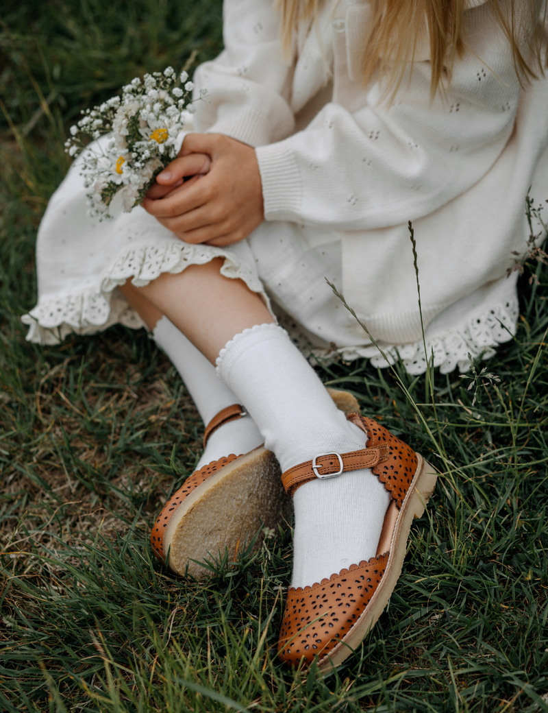 Petit Nord Ladida Flower Sandals Cognac 002