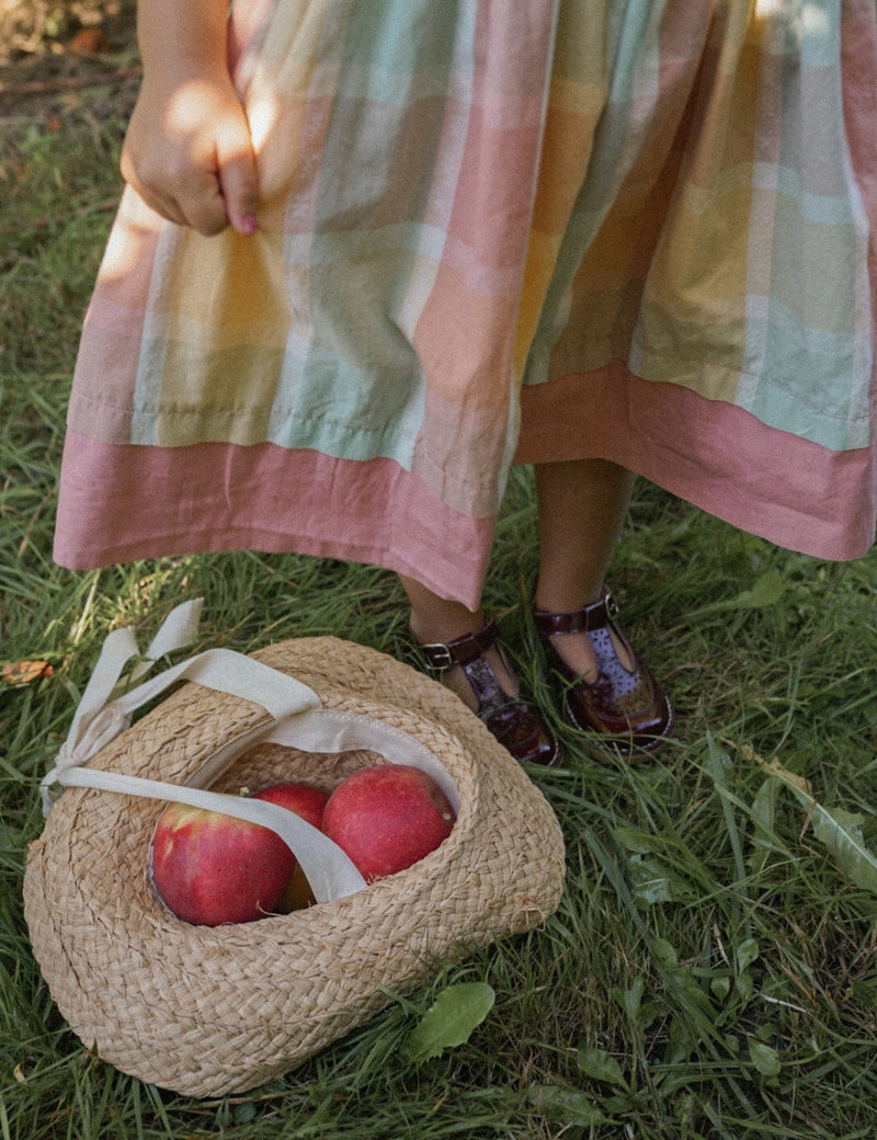 Petit Nord Low T-Bar Flower T-bars and Ballerinas Burgundy Patent 159