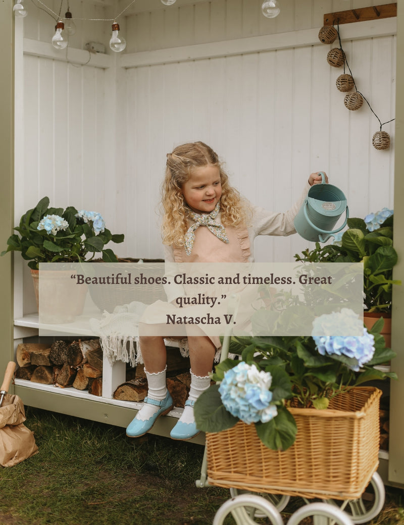 Petit Nord Scallop Mary Jane T-bars and Ballerinas Crinkly Cloud 143