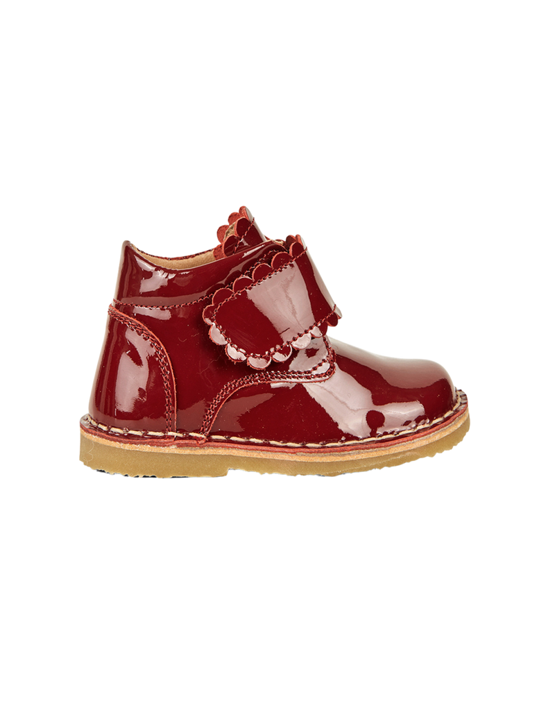 Petit Nord Scallop Velcro Boot Low Boot Shoes Cherry Patent 104