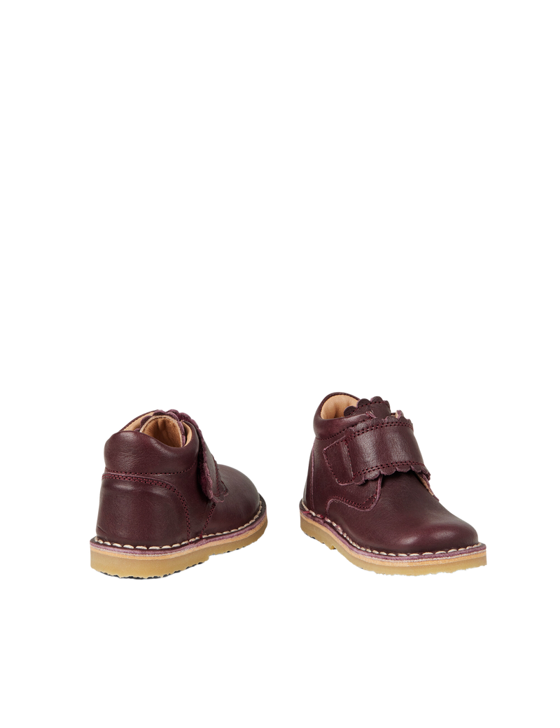 Petit Nord Scallop Velcro Boot Low Boot Shoes Plum 075