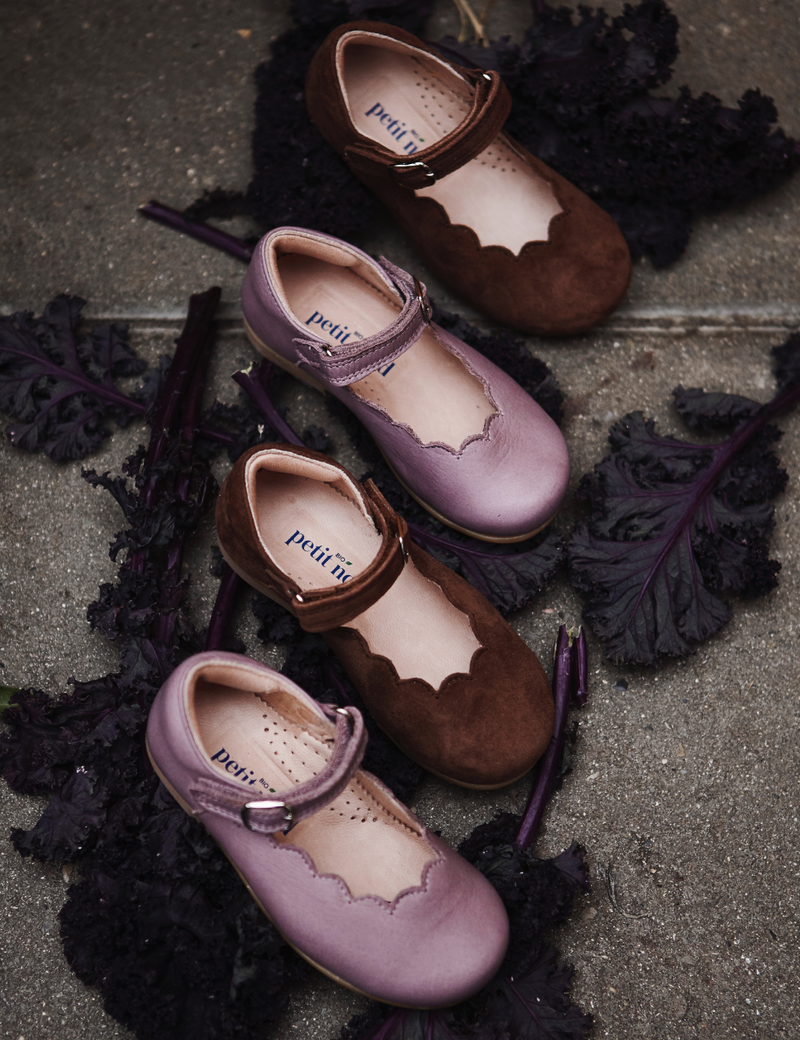 Petit Nord Scallop Mary Jane T-bars and Ballerinas Lavender 061